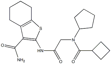 Benzo[b]thiophene-3-carboxamide, 2-[[[(cyclobutylcarbonyl)cyclopentylamino]acetyl]amino]-4,5,6,7-tetrahydro- (9CI) Struktur