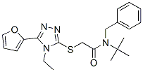 Acetamide, N-(1,1-dimethylethyl)-2-[[4-ethyl-5-(2-furanyl)-4H-1,2,4-triazol-3-yl]thio]-N-(phenylmethyl)- (9CI) Struktur