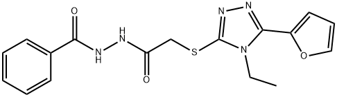 Benzoic acid, 2-[[[4-ethyl-5-(2-furanyl)-4H-1,2,4-triazol-3-yl]thio]acetyl]hydrazide (9CI) Struktur