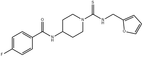 Benzamide, 4-fluoro-N-[1-[[(2-furanylmethyl)amino]thioxomethyl]-4-piperidinyl]- (9CI) Struktur