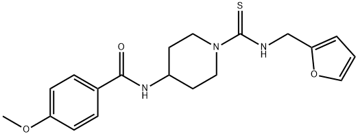 Benzamide, N-[1-[[(2-furanylmethyl)amino]thioxomethyl]-4-piperidinyl]-4-methoxy- (9CI) Struktur