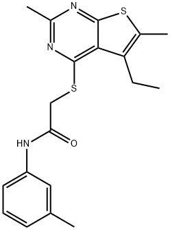 Acetamide, 2-[(5-ethyl-2,6-dimethylthieno[2,3-d]pyrimidin-4-yl)thio]-N-(3-methylphenyl)- (9CI) Struktur