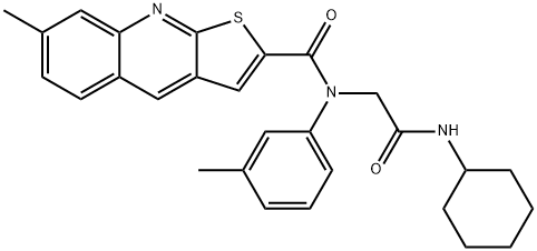 Thieno[2,3-b]quinoline-2-carboxamide, N-[2-(cyclohexylamino)-2-oxoethyl]-7-methyl-N-(3-methylphenyl)- (9CI) Struktur