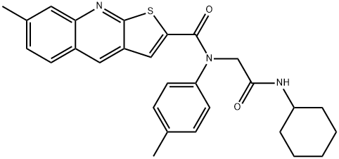 Thieno[2,3-b]quinoline-2-carboxamide, N-[2-(cyclohexylamino)-2-oxoethyl]-7-methyl-N-(4-methylphenyl)- (9CI) Struktur