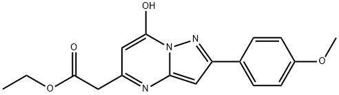 Pyrazolo[1,5-a]pyrimidine-5-acetic acid, 7-hydroxy-2-(4-methoxyphenyl)-, ethyl ester (9CI) Struktur