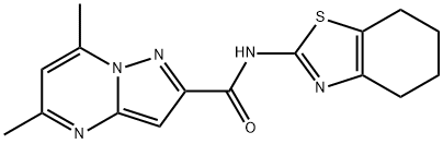 Pyrazolo[1,5-a]pyrimidine-2-carboxamide, 5,7-dimethyl-N-(4,5,6,7-tetrahydro-2-benzothiazolyl)- (9CI) Struktur