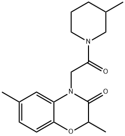 Piperidine, 1-[(2,3-dihydro-2,6-dimethyl-3-oxo-4H-1,4-benzoxazin-4-yl)acetyl]-3-methyl- (9CI) Struktur