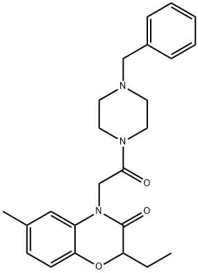 Piperazine, 1-[(2-ethyl-2,3-dihydro-6-methyl-3-oxo-4H-1,4-benzoxazin-4-yl)acetyl]-4-(phenylmethyl)- (9CI) Struktur