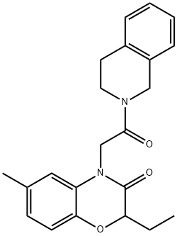 Isoquinoline, 2-[(2-ethyl-2,3-dihydro-6-methyl-3-oxo-4H-1,4-benzoxazin-4-yl)acetyl]-1,2,3,4-tetrahydro- (9CI) Struktur