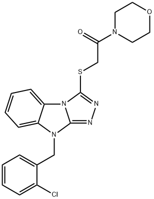 Morpholine, 4-[[[9-[(2-chlorophenyl)methyl]-9H-1,2,4-triazolo[4,3-a]benzimidazol-3-yl]thio]acetyl]- (9CI) Struktur