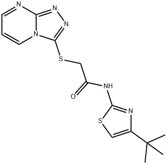 Acetamide, N-[4-(1,1-dimethylethyl)-2-thiazolyl]-2-(1,2,4-triazolo[4,3-a]pyrimidin-3-ylthio)- (9CI) Struktur