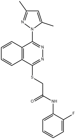 Acetamide, 2-[[4-(3,5-dimethyl-1H-pyrazol-1-yl)-1-phthalazinyl]thio]-N-(2-fluorophenyl)- (9CI) Struktur