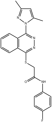 Acetamide, 2-[[4-(3,5-dimethyl-1H-pyrazol-1-yl)-1-phthalazinyl]thio]-N-(4-fluorophenyl)- (9CI) Struktur