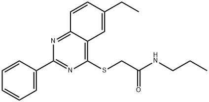 Acetamide, 2-[(6-ethyl-2-phenyl-4-quinazolinyl)thio]-N-propyl- (9CI) Struktur