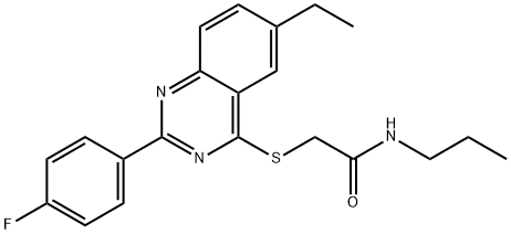 Acetamide, 2-[[6-ethyl-2-(4-fluorophenyl)-4-quinazolinyl]thio]-N-propyl- (9CI) Struktur