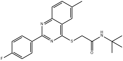 Acetamide, N-(1,1-dimethylethyl)-2-[[2-(4-fluorophenyl)-6-methyl-4-quinazolinyl]thio]- (9CI) Struktur