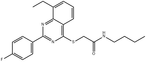 Acetamide, N-butyl-2-[[8-ethyl-2-(4-fluorophenyl)-4-quinazolinyl]thio]- (9CI) Struktur