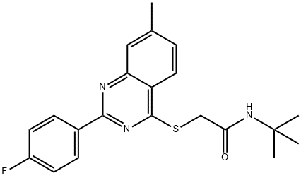 Acetamide, N-(1,1-dimethylethyl)-2-[[2-(4-fluorophenyl)-7-methyl-4-quinazolinyl]thio]- (9CI) Struktur