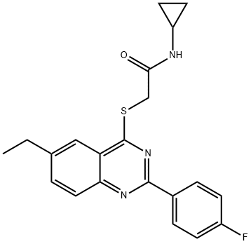 Acetamide, N-cyclopropyl-2-[[6-ethyl-2-(4-fluorophenyl)-4-quinazolinyl]thio]- (9CI) Struktur