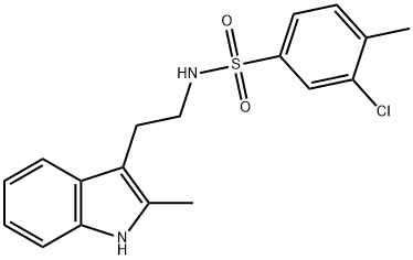 Benzenesulfonamide, 3-chloro-4-methyl-N-[2-(2-methyl-1H-indol-3-yl)ethyl]- (9CI) Struktur