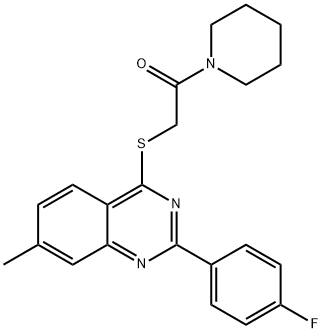 Piperidine, 1-[[[2-(4-fluorophenyl)-7-methyl-4-quinazolinyl]thio]acetyl]- (9CI) Struktur