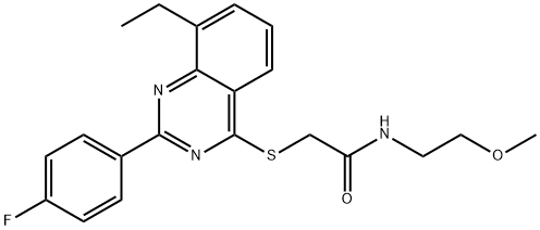 Acetamide, 2-[[8-ethyl-2-(4-fluorophenyl)-4-quinazolinyl]thio]-N-(2-methoxyethyl)- (9CI) Struktur