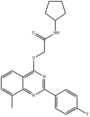 Acetamide, N-cyclopentyl-2-[[2-(4-fluorophenyl)-8-methyl-4-quinazolinyl]thio]- (9CI) Struktur