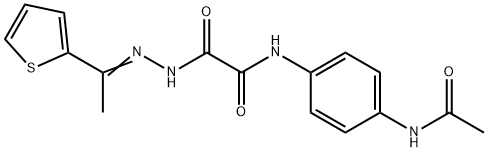 Acetic acid, [[4-(acetylamino)phenyl]amino]oxo-, [1-(2-thienyl)ethylidene]hydrazide (9CI) Struktur