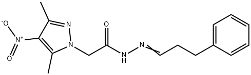 1H-Pyrazole-1-aceticacid,3,5-dimethyl-4-nitro-,(3-phenylpropylidene)hydrazide(9CI) Struktur