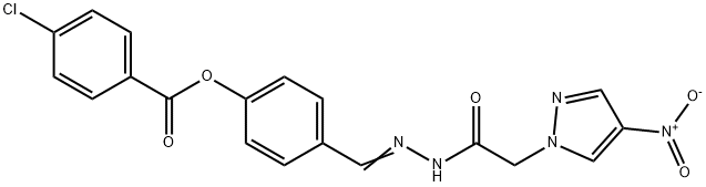 1H-Pyrazole-1-aceticacid,4-nitro-,[[4-[(4-chlorobenzoyl)oxy]phenyl]methylene]hydrazide(9CI) Struktur