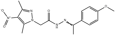 1H-Pyrazole-1-aceticacid,3,5-dimethyl-4-nitro-,[1-(4-methoxyphenyl)ethylidene]hydrazide(9CI) Struktur