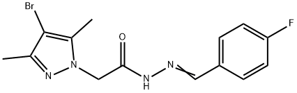 1H-Pyrazole-1-aceticacid,4-bromo-3,5-dimethyl-,[(4-fluorophenyl)methylene]hydrazide(9CI) Struktur