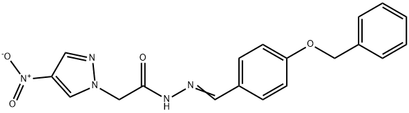 1H-Pyrazole-1-aceticacid,4-nitro-,[[4-(phenylmethoxy)phenyl]methylene]hydrazide(9CI) Struktur