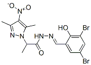 1H-Pyrazole-1-aceticacid,alpha,3,5-trimethyl-4-nitro-,[(3,5-dibromo-2-hydroxyphenyl)methylene]hydrazide(9CI) Struktur