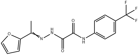 Acetic acid, oxo[[4-(trifluoromethyl)phenyl]amino]-, [1-(2-furanyl)ethylidene]hydrazide (9CI) Struktur