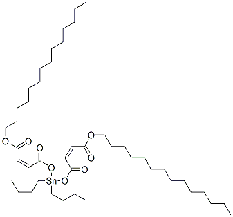 tetradecyl (Z,Z)-6,6-dibutyl-4,8,11-trioxo-5,7,12-trioxa-6-stannahexacosa-2,9-dienoate  Struktur