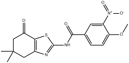 Benzamide, 4-methoxy-3-nitro-N-(4,5,6,7-tetrahydro-5,5-dimethyl-7-oxo-2-benzothiazolyl)- (9CI) Struktur