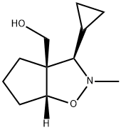 3aH-Cyclopent[d]isoxazole-3a-methanol,3-cyclopropylhexahydro-2-methyl-,(3R,3aR,6aR)-(9CI) Struktur