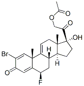 2-bromo-6beta-fluoro-17,21-dihydroxypregna-1,4,9(11)-triene-3,20-dione 21-acetate Struktur