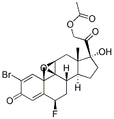 2-bromo-9beta,11beta-epoxy-6beta-fluoro-17,21-dihydroxypregna-1,4-diene-3,20-dione 21-acetate Struktur