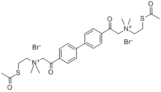 4,4'-Biphenylenebis(2-oxoethylenebis(2-acetylthioethyl)dimethylammonium) dibromide Struktur