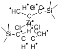 Bis(trimethylsilylcyclopentadienyl)zirconium dichloride Struktur