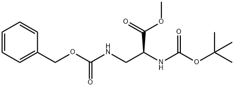 L-Alanine, N-[(1,1-diMethylethoxy)carbonyl]-3-[[(phenylMethoxy)carbonyl]aMino]-, Methyl ester Struktur