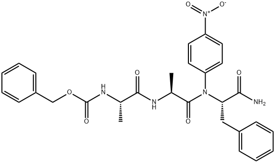 benzyloxycarbonylalanyl-alanyl-phenylalanine-4-nitroanilide Struktur