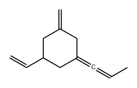 1-Ethenyl-3-methylene-5-(1-propenylidene)cyclohexane Struktur