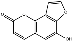 6-Hydroxy-2H-furo[2,3-h]-1-benzopyran-2-one Struktur