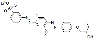 lithium 3-[[4-[[4-(2-hydroxybutoxy)phenyl]azo]-5-methoxy-2-methylphenyl]azo]benzenesulphonate Struktur