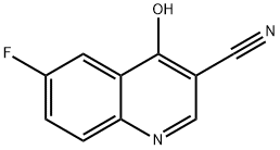 3-Quinolinecarbonitrile, 6-fluoro-4-hydroxy- Struktur