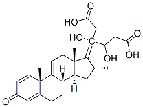 20,21-dihydroxy-16alpha-methylpregna-1,4,9(11),17(20)-tetraen-3-one 20,21-di(acetate) Struktur