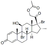 9,17-dibromo-11beta,21-dihydroxy-16alpha-methylpregna-1,4-diene-3,20-dione 21-acetate  Struktur